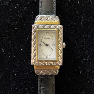 Brighton Augusta watch, reversible leather strap, silver and gold accents…